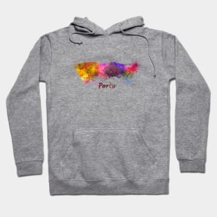 Porto skyline in watercolor Hoodie